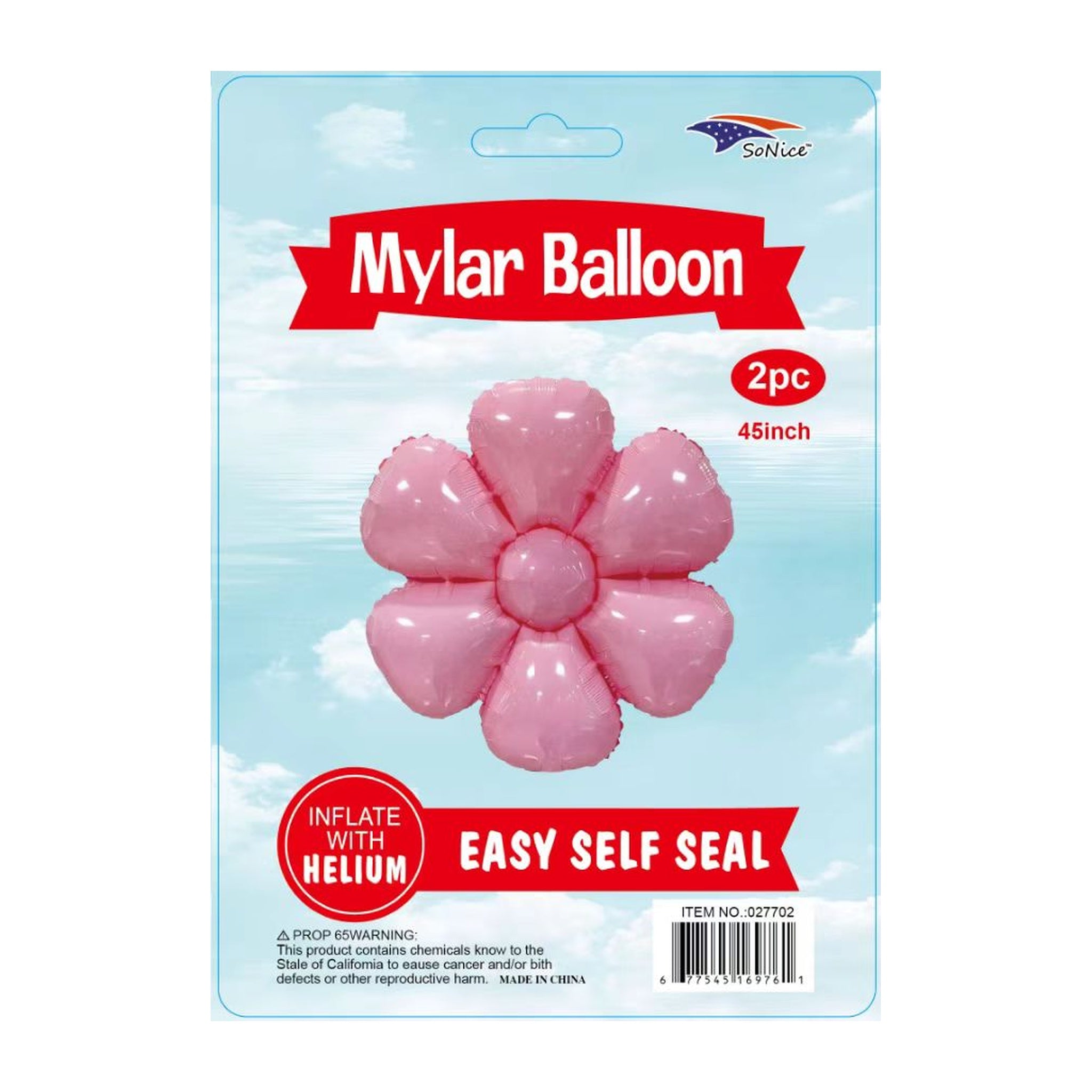 45" Daisy Balloon 2Pcs Pink 300Pk/Cs